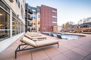 Denver apartment for rent - Pool and loungers at The York on City Park in Denver
