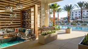 Aliso Viejo apartment for rent - Poolside cabanas at Vantis apartments in Aliso Viejo.