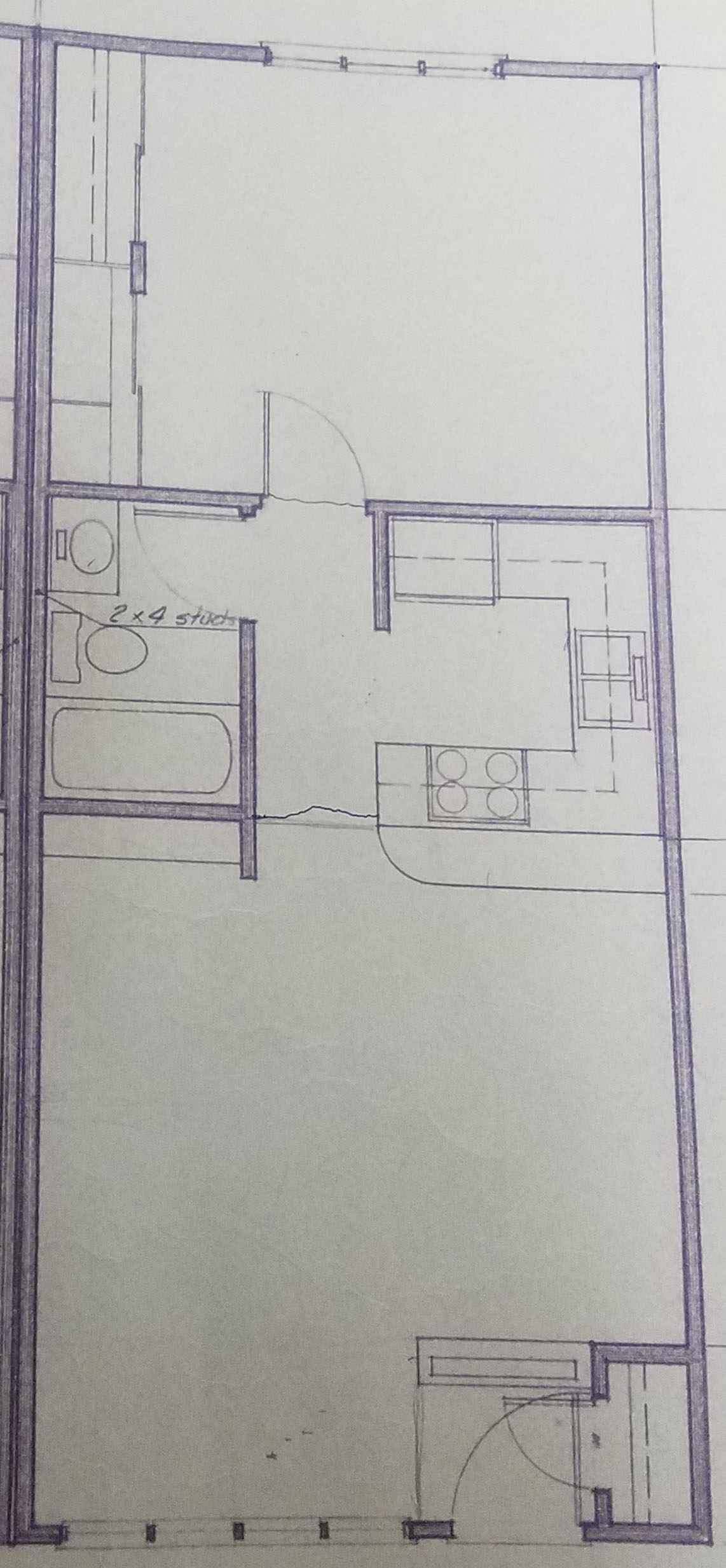 Floor plan for 1 bed, 1 bath