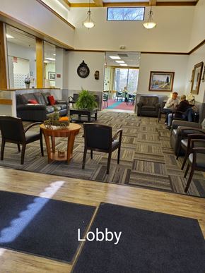 Billings apartment for rent - a lobby with couches and chairs and a table