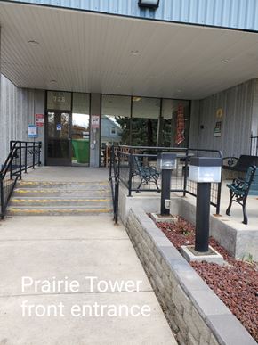 Billings apartment for rent - the entrance to the prairie tower front entrance to a building