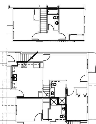 Floor plan for 3 beds, 1 bath, 1023 sqft