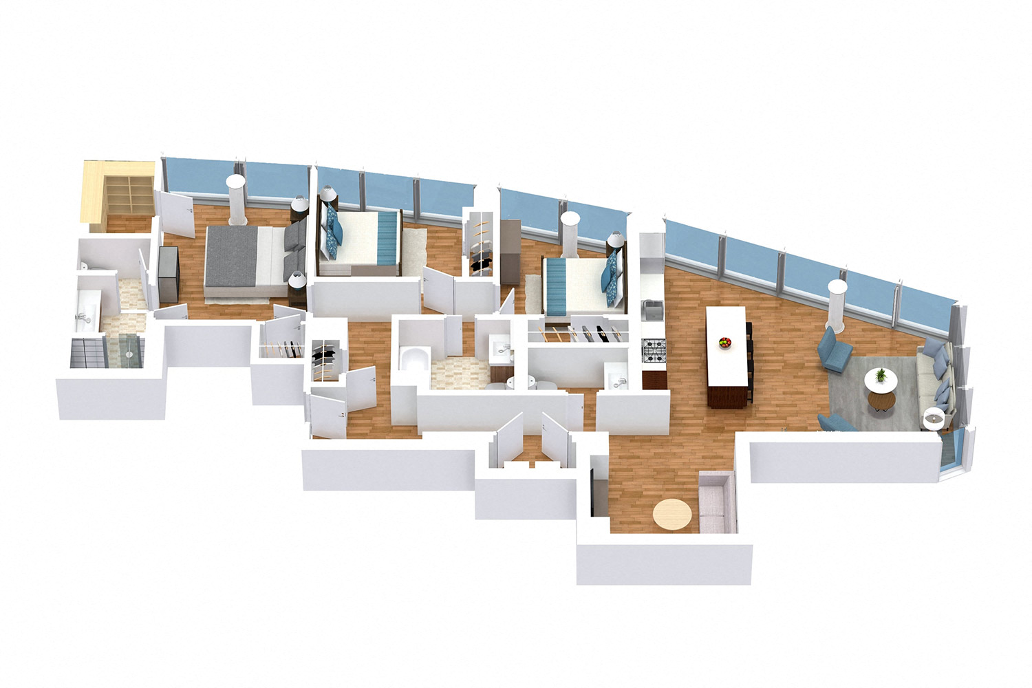 Floor plan for 3 beds, 2.5 baths, 1682 sqft
