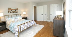Oceanport townhouse for rent - Model bedroom with hardwood floors