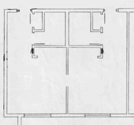 Floor plan for 1 bed, 2 baths, 644 sqft