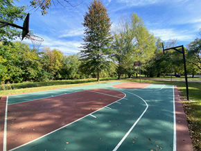 Rogers apartment for rent - a basketball court in a park with trees