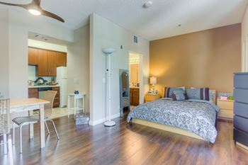 Kitchen in one bedroom floor-plan