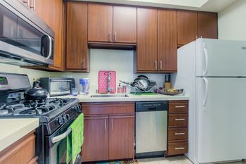 Updated kitchens with new cabinets and appliances