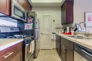 Efficient appliances in kitchen