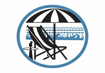 San Pedro apartment for rent - a logo of a beach chair and umbrella with the ocean