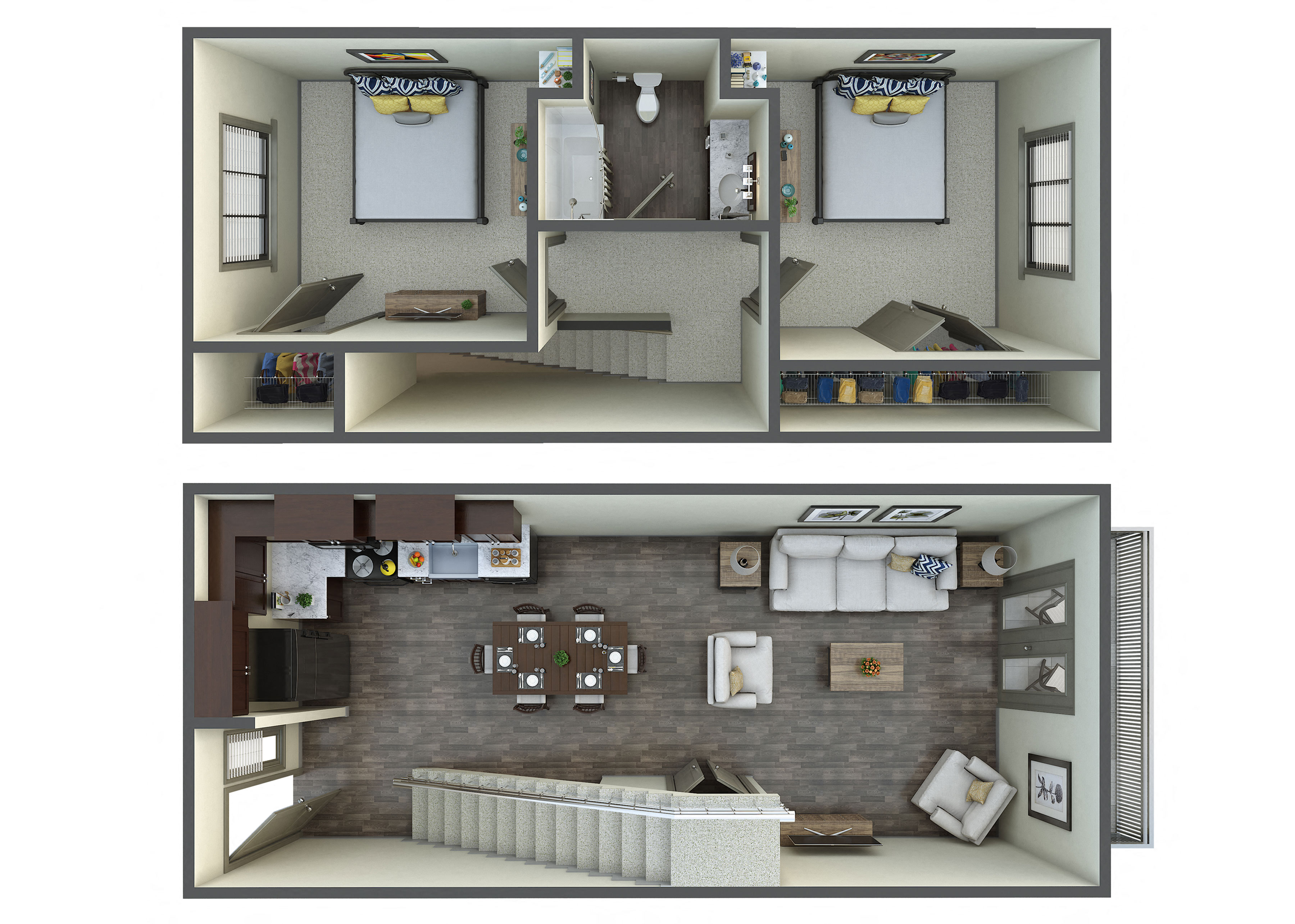 Floor plan for 2 beds, 1 bath, 900 sqft