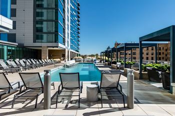 Roof-top promenade with resort-style salt water pool