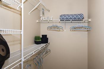 Spacious closets with built in shelving (in select units)