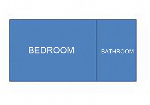 Floor plan for 1 bed, 1 bath, 200 sqft