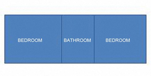 Floor plan for 2 beds, 1 bath, 400 sqft