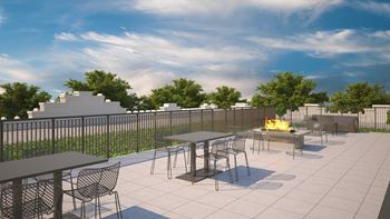 Rooftop deck with gas fire pit