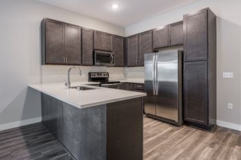 L-shaped granite counter