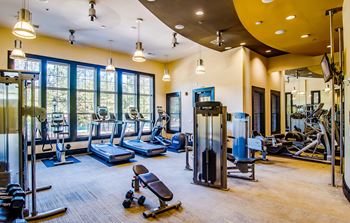 State-of-the-art fitness center with interactive tv monitors