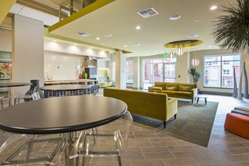 Resident's lounge with demonstration kitchen
