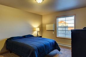 Tioga apartment for rent - a bedroom with a bed and a window