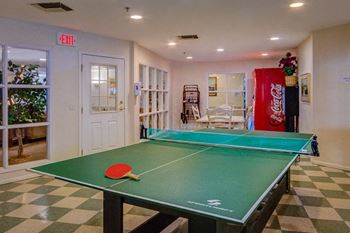 Ping pong table in clubhouse