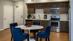 Sunnyvale apartment for rent - a kitchen and dining room with a table and chairs