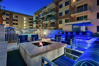 Fire pit at pool