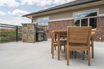 Outdoor grills and social spaces