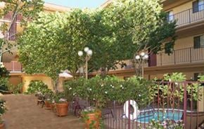 Northridge multi-family for rent - Courtyard with pool at Canby Court, Northridge, CA, 91325