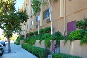 Northridge multi-family for rent - Walkway with lush greenery at Canby Court, Northridge, California