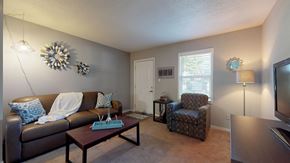 Greenville apartment for rent - a living room with a couch and a chair and a tv