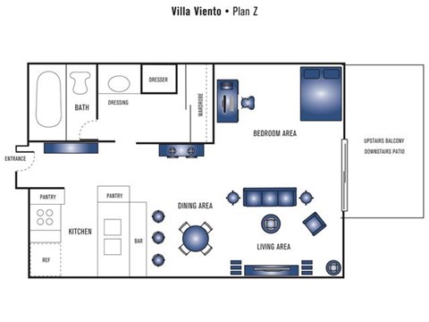 Floor plan for studio, 1 bath, 431 sqft