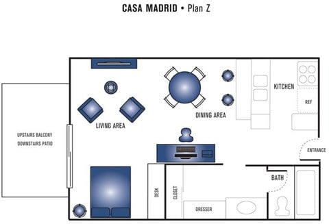 Floor plan for studio, 1 bath, 497 sqft