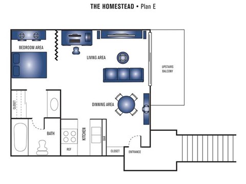 Floor plan for studio, 1 bath, 325 sqft