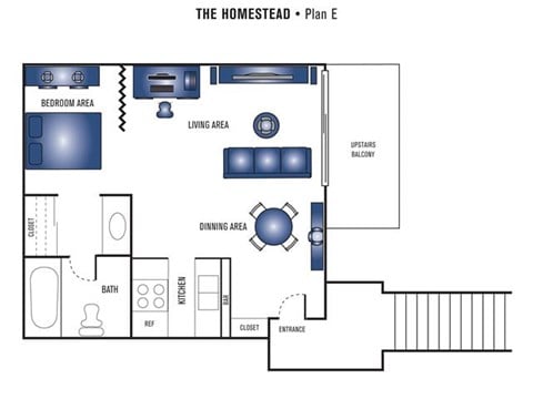 Floor plan for studio, 1 bath, 325 sqft
