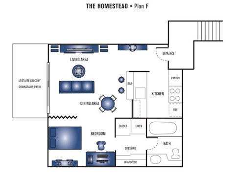 Floor plan for studio, 1 bath, 405 sqft