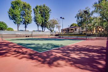 Four lighted tennis courts