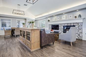Community clubhouse with tv, living & dining areas