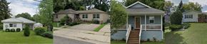 Madison triplex for rent - two pictures of a house and a house with a porch