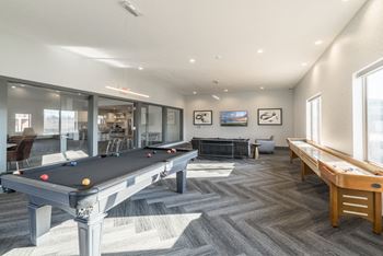 Game room in clubhouse