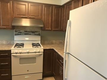 Las Vegas apartment for rent - a kitchen with a stove and a refrigerator