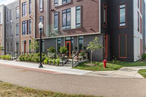 Hastings apartment for rent - a red fire hydrant in front of a building