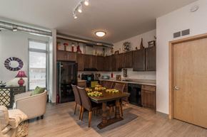 Hastings apartment for rent - a kitchen and dining room with a table and chairs