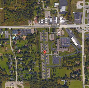 Flint townhouse for rent - a map of the area with a red marker on it