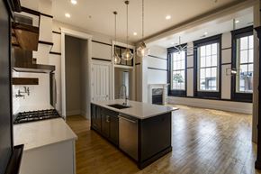 Chicago apartment for rent - the kitchen is open to the living room and dining room