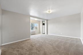 Washington apartment for rent - A spacious room with a carpeted floor and a window.