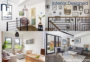 Brooklyn apartment for rent - A collage of four different interior design rooms.