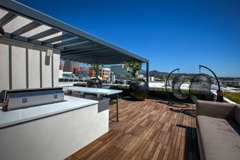 Rooftop grilling and relaxation station