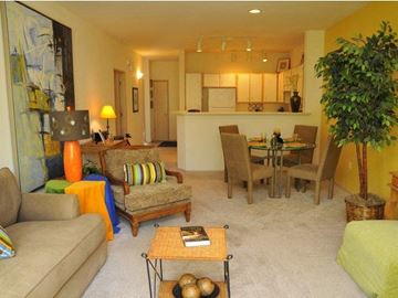 Portland apartment for rent - a living room with a couch and a table