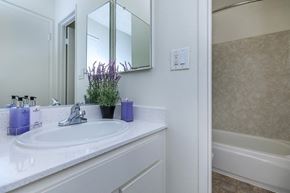 Studio City apartment for rent - Spacious vanity in a one bedroom floorplan at the Riverview Apartments